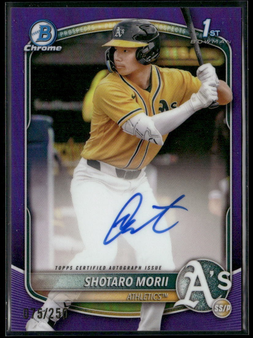 2025 Bowman Chrome Shotaro Morii Purple Refractor Auto /250 1st CPA-SM