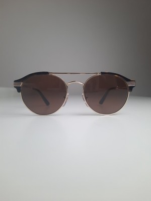 Gucci GG0289O Unisex Havanna Gold Panto Metall Sonnenbrille Made in Japan