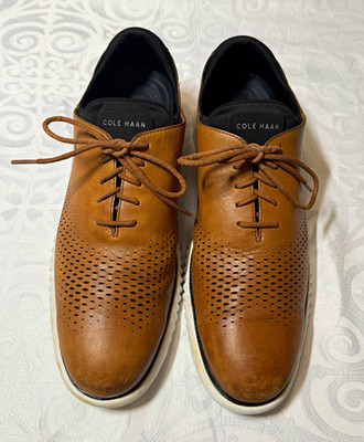 Cole Haan 2.ZEROGRAND Men's Brown Leather Perforated Sneaker 12M C27879
