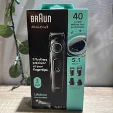 BrAun All-In-One 3 (5 IN 1) Trimmer Kit Beard & Head-New In Box