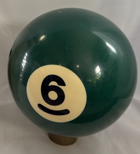 Vtg Number 6 Giant Carom Pool Billiard Ebonite Green Bowling Ball +Uni-Trav Bag! - Picture 2 of 6