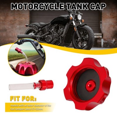 48.5mm Motorcycle CNC Gas Fuel Tank Cap For Pit Dirt Bike 70 110 125 150cc Red