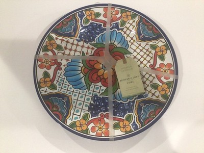 Artisan De Luxe Melamine Spanish Tile 11  Dinner Plates Set of 4 New
