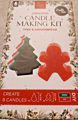 ''Christmas''  CANDLE MAKING KIT  --  Für 8 Kerzen  --  Tree & Gingerbread  -  NEU