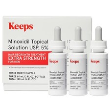 Keeps Extra Strength Minoxidil for Men Topical Hair Growth Serum 5 Solution ...