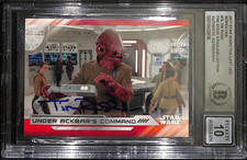 Tim Rose Signed Star Wars Last Jedi Under Ackbar's Command Card BAS Auto 10