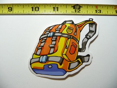 WINTER SPORTS BACKPACK SMALL STICKER DECAL RESORT PLAY FUN SNOW FUNNY
