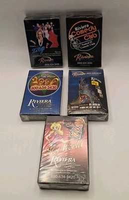 Lot Of 5 Las Vegas Riviera Hotel & Casino Playing Cards New