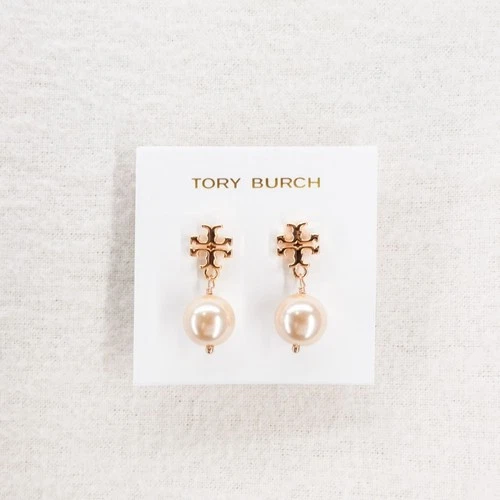 Tory Burch Faux Pearl Logo Ohrhänger Rosegold OS - Bild 12 von 12