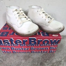 Vintage Buster Brown Shoes White Linden Sz 4.5D With Box 285B101 Small