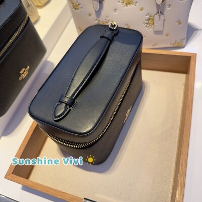 NWT Coach Cosmetic Case In Signature Canvas CW728 Gold/Walnut