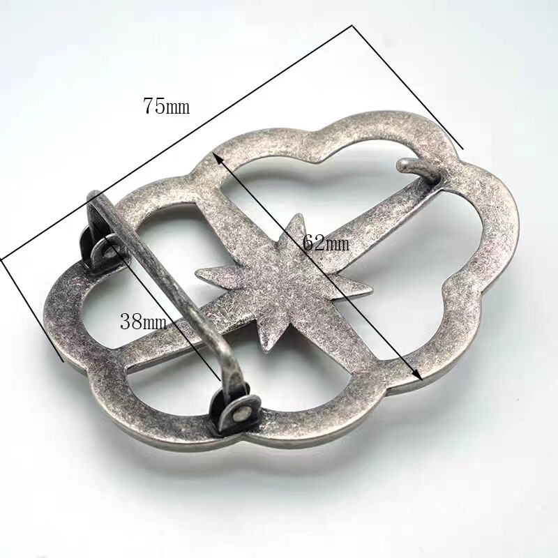 solid brass silver coating Vintage oval flower st… - image 8