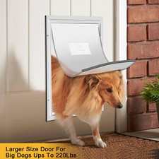 27 18 in Aluminum Pet Dog Door Cat Magnetic Lockable Flap Screen Wall Gate Frame