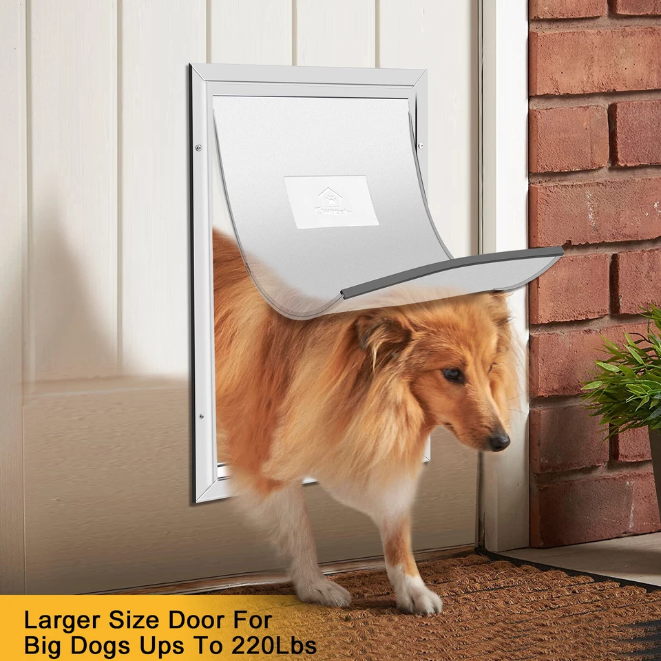 Extra Large Pet Door Dogs Cats Aluminum Heavy Duty Magnetic Flap Wall Gate Frame - Image 2 of 4