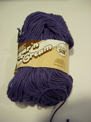 SUGAR N CREAM COTTON PURPLE KNITTING FIBER ART CROCHET DESIGNER YARN CRAFTS 55G