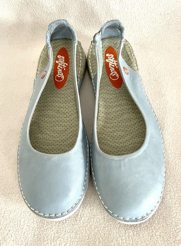 Fly London Softinos Ballet Flats Sky Blue Leather Comfort sz 37 - Picture 3 of 6