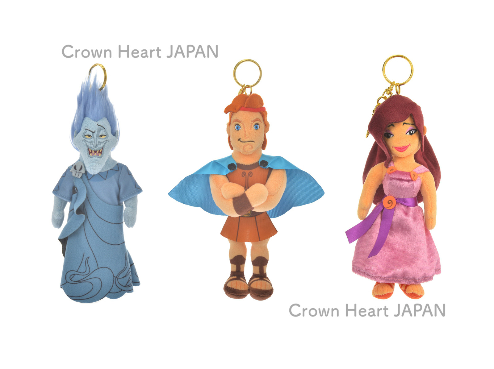 Disney Store Japan Hercules Plush Keychain Set of 3 - Hercules 25th Megara Hades
