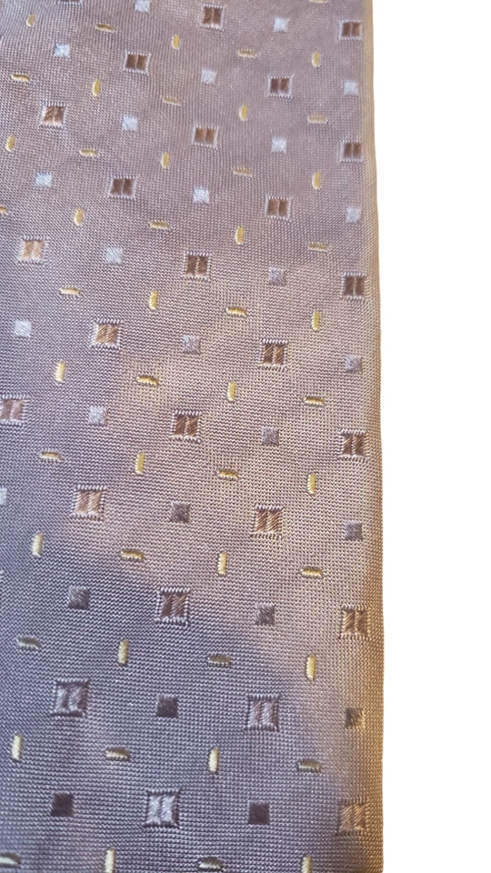 Corbata de lujo lavanda geométrica texturizada seda hecha en Italia corbata trabajo Foto 3 de 4
