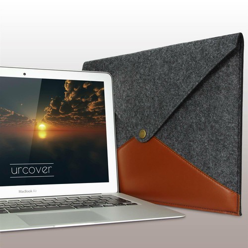 12" Notebooktasche Case Cover Laptoptasche Filz Schutz Tasche Etui Schwarz Braun - Bild 3 von 7