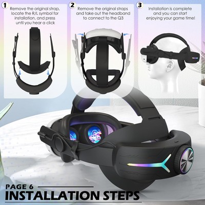 Strap Elite Avec Batterie 8000mAh Pour Quest 3/3S - Casque VR - Neuf