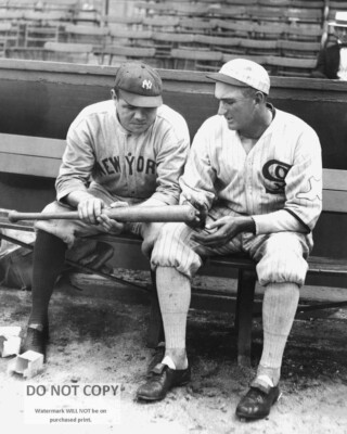 BABE RUTH AND ''SHOELESS'' JOE JACKSON - 8X10 BASEBALL PHOTO (DD623)