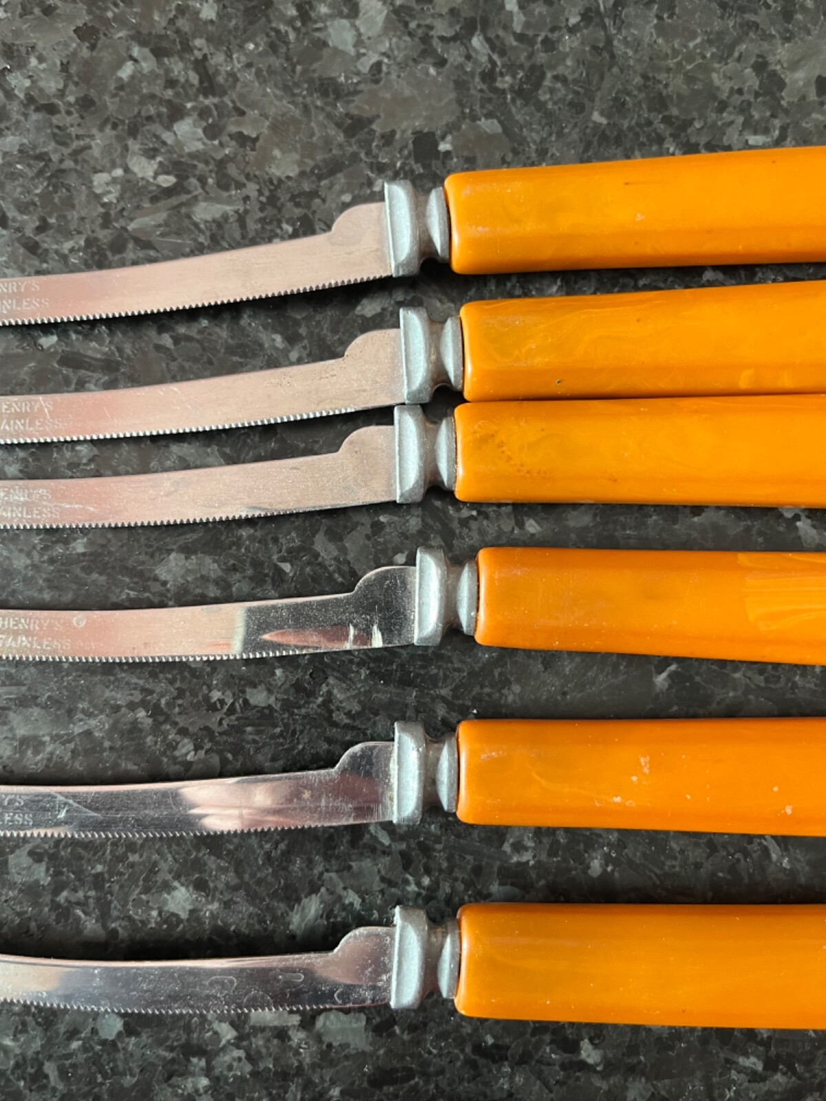 Henry's original American tomato and steak knives with Bakelite handles