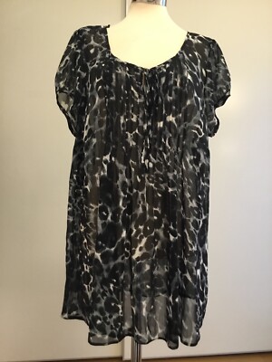 Blusen -Shirt -schwarz- grau - weiss - Gr. L -XL - Arcadia Group - NW