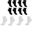 12 Pairs of Women Ladies Frilly Lace Top Cotton TRAINER Ankle Anklet Socks 4/7