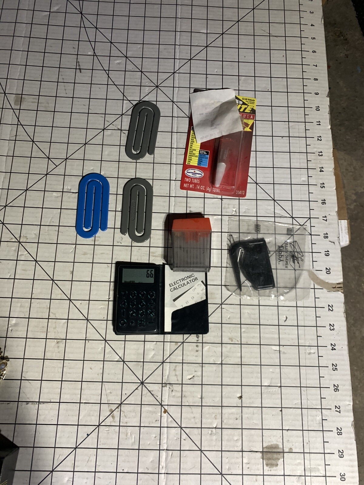 Vintage Stapler Letter Opener Calculator Pencil Sharpener Paperclip Desk B376-image