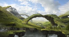 Landscape fantasy art arch nature sky Custom Gaming Mat Desk