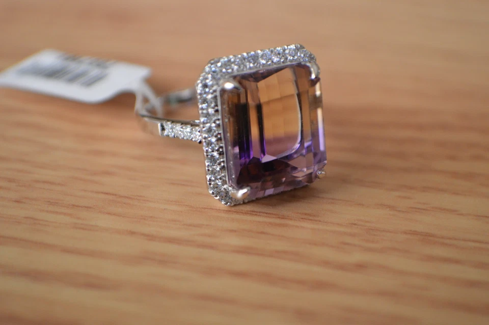 Anillo de platino/moissanita Anahi premium de 13,30 quilates sobre plata fina talla 8 Foto 4 de 4