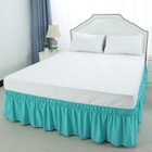 Bed Skirt Polyester Wrap Around Dust Ruffle 15 Inch Drop Elastic Bedding Bed