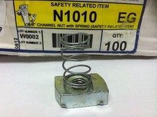 Box Of 100 Unistrut N1010, P1010 1/2" Channel Nut With Spring