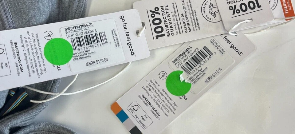 $110 Smartwool Classic Base Layer Bottom NWT Size L,XL Women's Gray Merino Wool - image 2 of 4