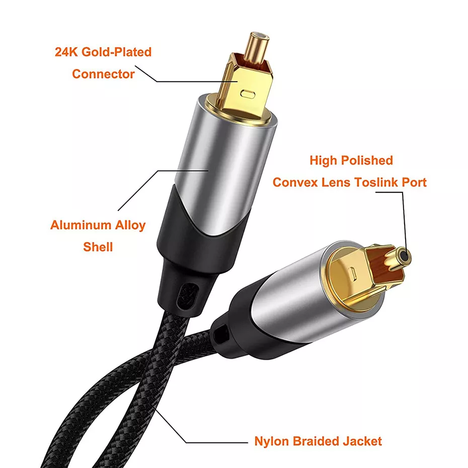 Digital Optical Audio Cable HIFI 5.1 Toslink SPDIF Male for Soundbar Apple  TV