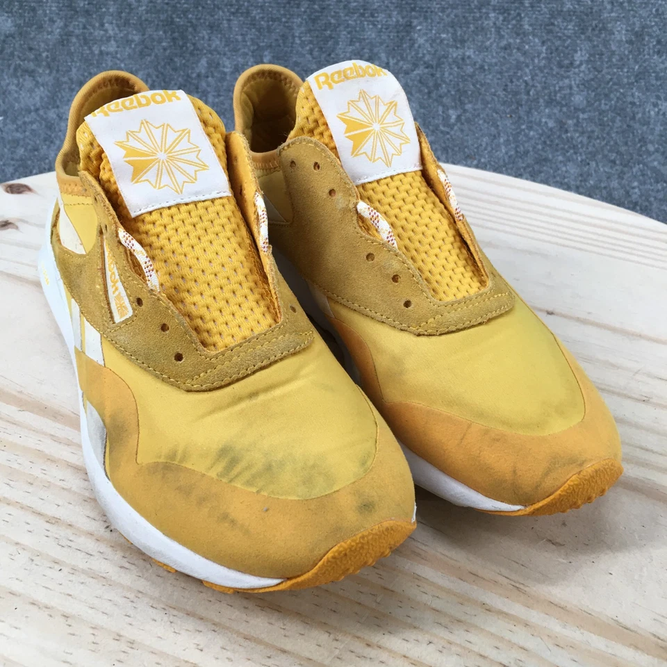 Reebok Shoes Womens 7 Classic Nylon SP Lifestyle Sneakers Yellow Canvas Lace Up - Image 3 of 4