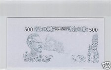 Neukaledonien Pr&uuml;fst&uuml;ck Uniface Der Vorderseite 500 Francs (1969) Pick 60 ES