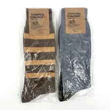Lot 2 Unsimply Stitched Medium Gray/Green & Khaki/Yellow Boot Socks Unisex NWT