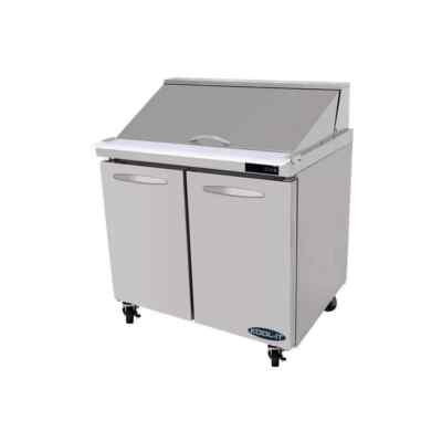 Kool-It KSTM-36-2 36'' Mega Top Sandwich / Salad Prep Table w/ 2 Doors, 15 Pans