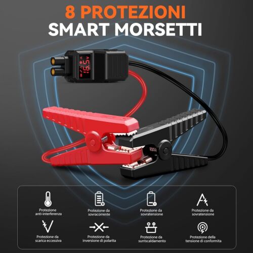 Avviatore Booster Professionale Potente Batteria Auto 5000A LED LCD Con Torcia - Foto 6 di 8
