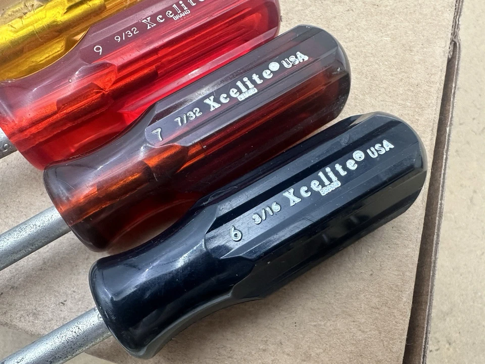 XceLite Nut Driver Set 3/16" - 3/8" Made In USA 6 Piece Set Good Shape - Image 2 of 4