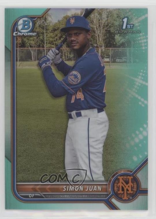 2022 Bowman Chrome Prospects Aqua Refractor 86/125 Simon Juan #BCP-170 s3g