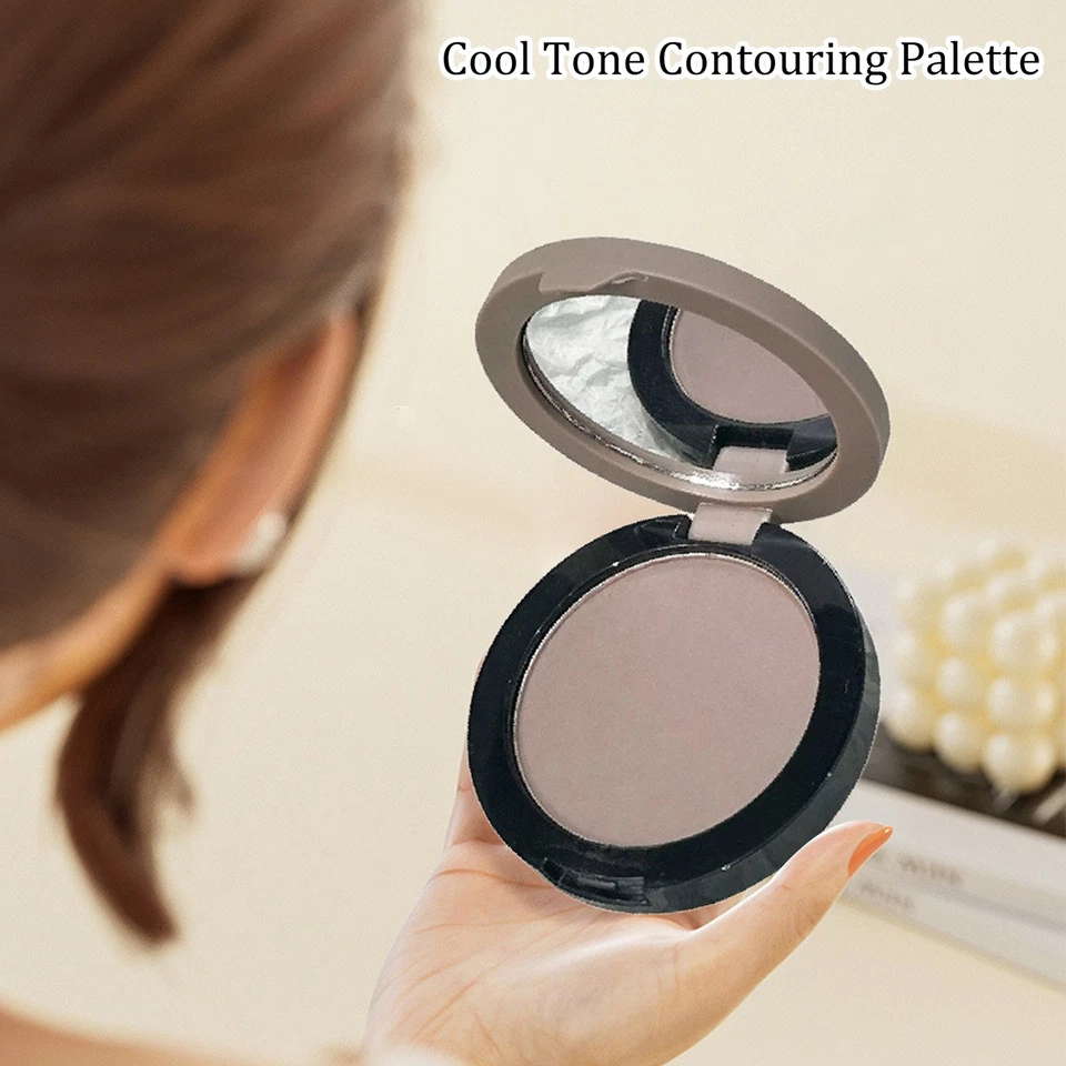 Cool Toned Contour Palette with Mirror, Taupe Grey Contour Powder for Fair Pale - Image 3 of 4