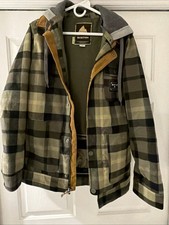 Burton Men  s Small Flannel Hooded Dryride SnowBoard Ski Jacket Excellent