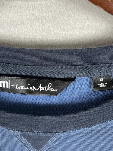 Travis Mathew Carlin Pullover XL Men's Blue Crewneck Lightweight Pima Cotton - Picture 7 of 14