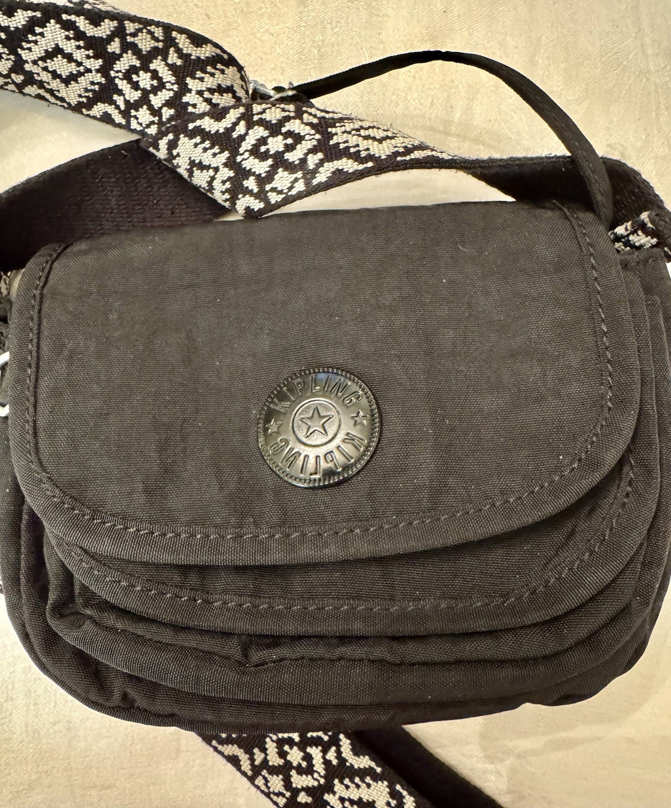 Kipling Live Light Black Small Crossbody  Mini Purse Guitar Strap image 3
