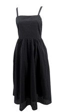 Madewell Back Bows Eyelet Midi Dress Womens Size 6 Black Sundress Pockets New