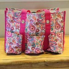Thirty-One Organizing Utility Tote Pink Paisley