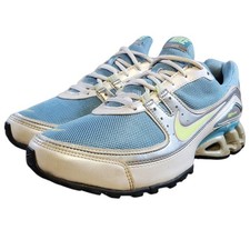 Rare 2008 Nike Impax Run 2 Running Shoes Silver Blue Yellow Women's US Size 8.5