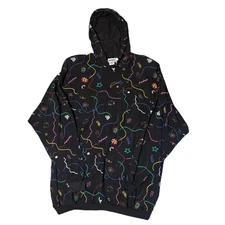 Vintage 90s Gitano Oversized Black Colorful Fun Abstract Graphic Print Sz Large
